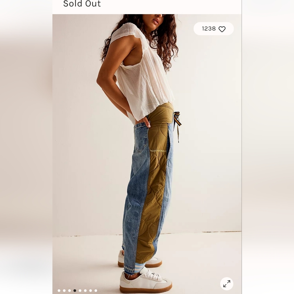 NWT "32" Free People Delton Piece Barrel Jean - Picture 4 of 12